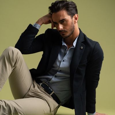 Giacca uomo sfoderata realizzata in tessuto maglia Punto Milano